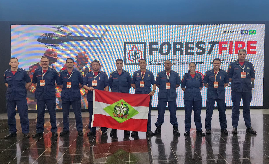 Comitiva do CBMSC participa de Congresso Internacional sobre Gestão de Incêndios Florestais no Mato Grosso